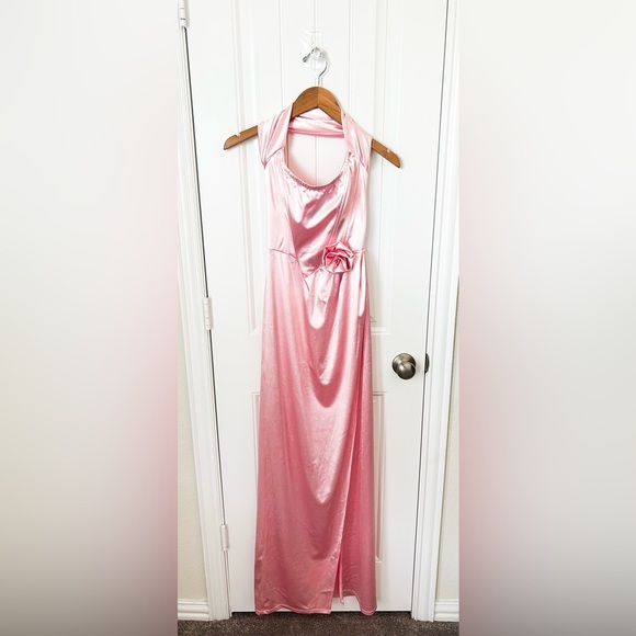 Lucy in the Sky Long Pink Halter Dress Size Small - Picture 1 of 2